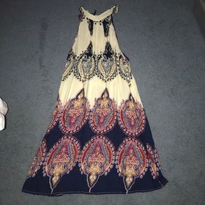 Patterned halter dress